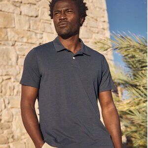 Marine Layer Weekend Sport Air Polo in BLUE - Size Larger